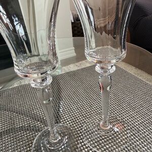 Clear elegant wine glasses
